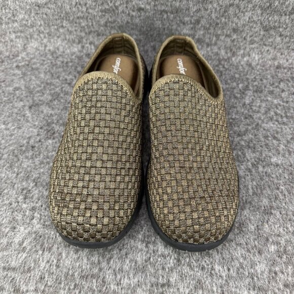 ✅Womens 9M Comfortview Kacey Slip On Shoes Brown Woven Comfort Lightweight Flats - Picture 7 of 12